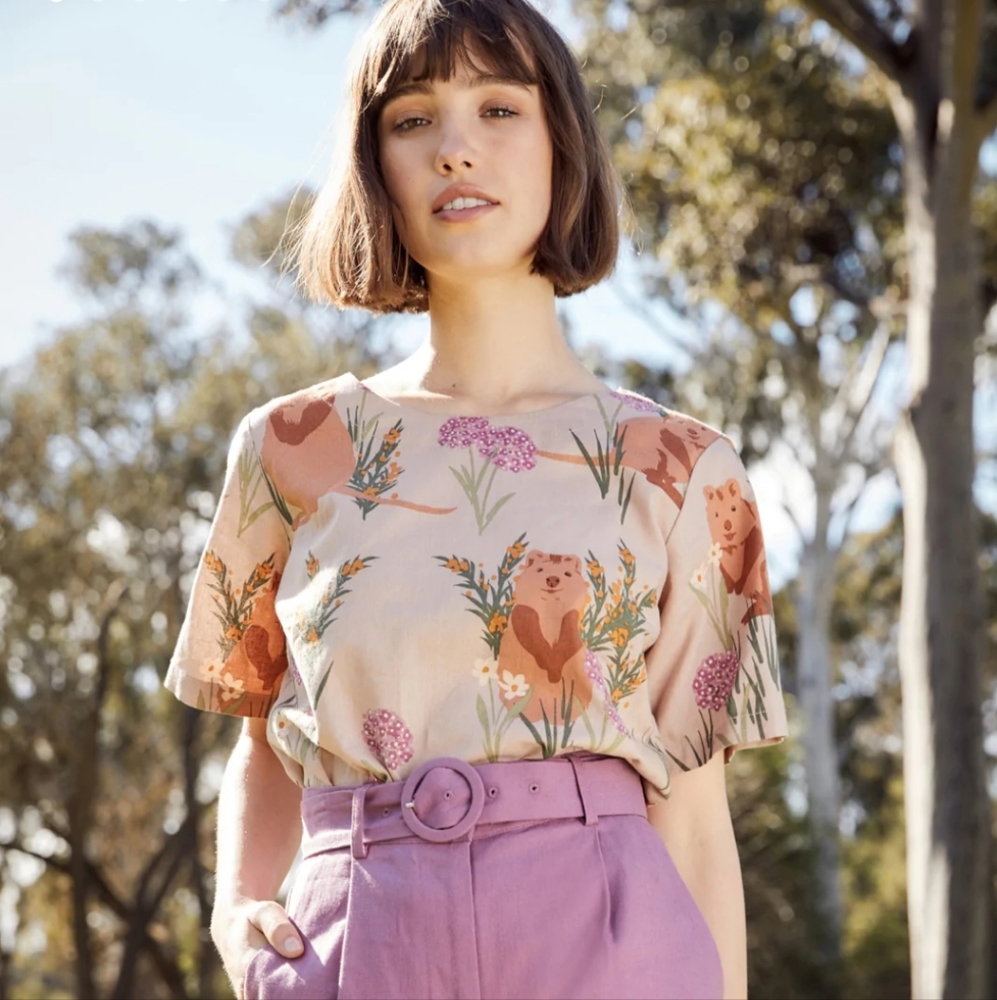 NWT Princess Highway Bushland Quokka Top Size 4